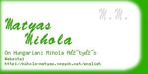 matyas mihola business card